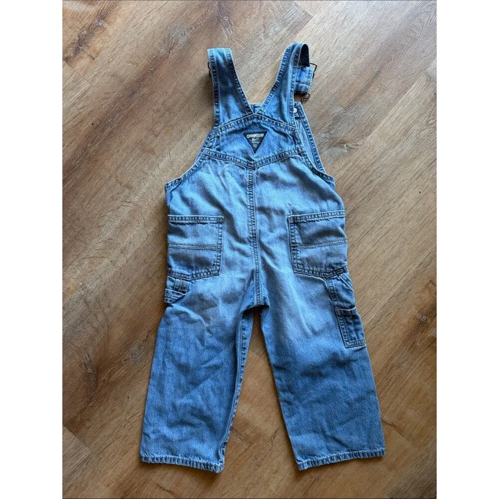 Vintage OshKosh B’Gosh Vestbak Cotton Light Wash Denim Toddler Overalls